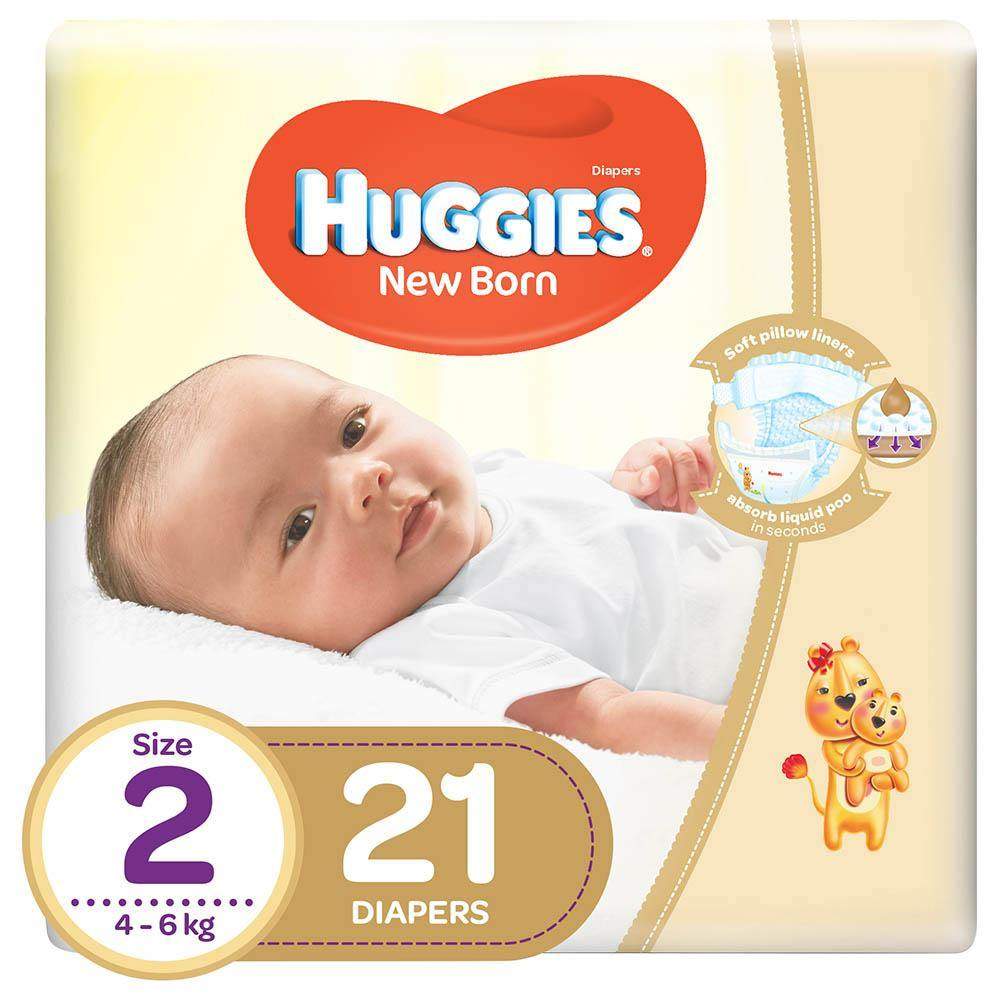Huggies  N.2 (4-6Kg) 21 Pieces